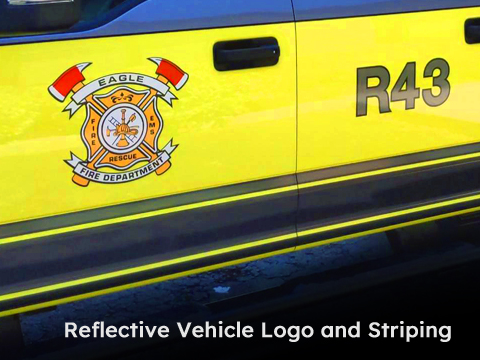 Reflective Fire Truck Logo and Striping for Eagle Fire Department
